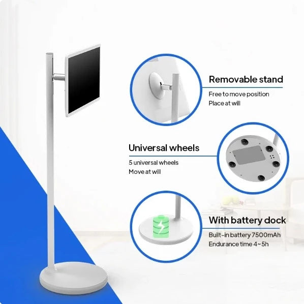 Portable TV Flip Touch Rollable Bedside TV Moving Touch Screen Smart Tablet Interactive Digital Rotating TV