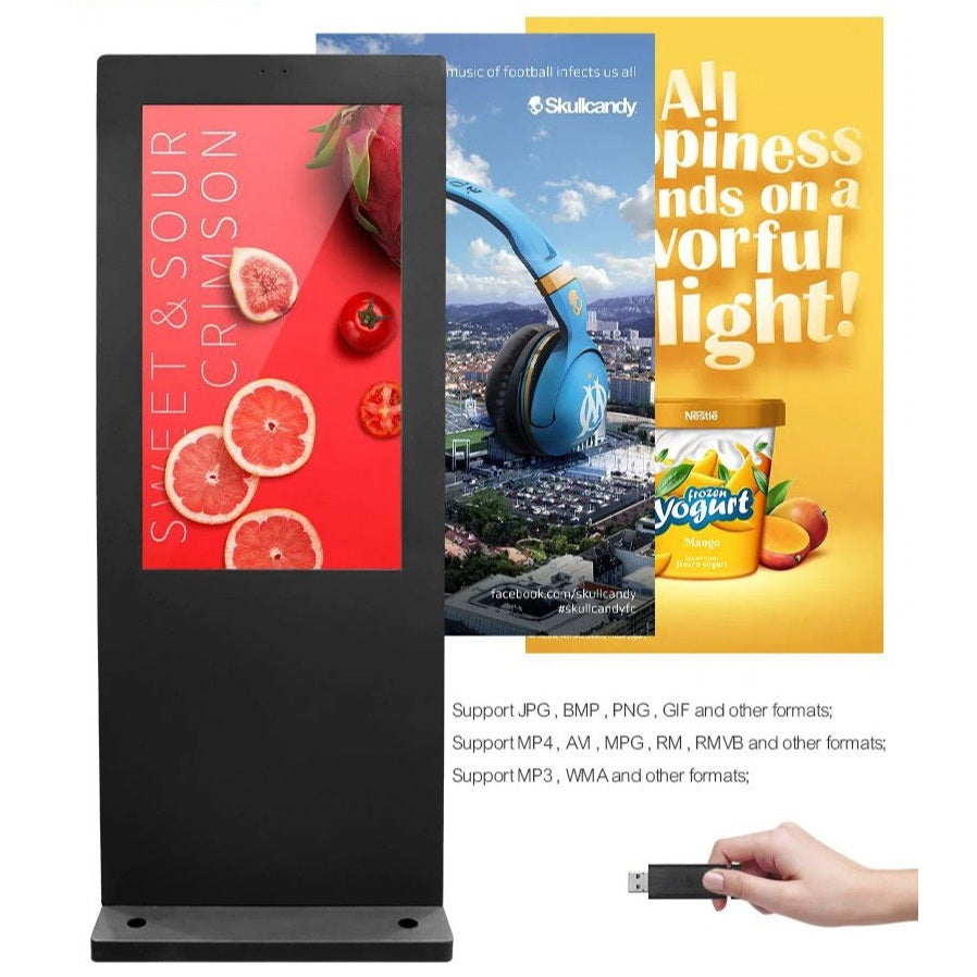 Outdoor Digital Signage Floor Standing Outdoor Advertising Display Screen Kiosk Screen Standee Advertising TV