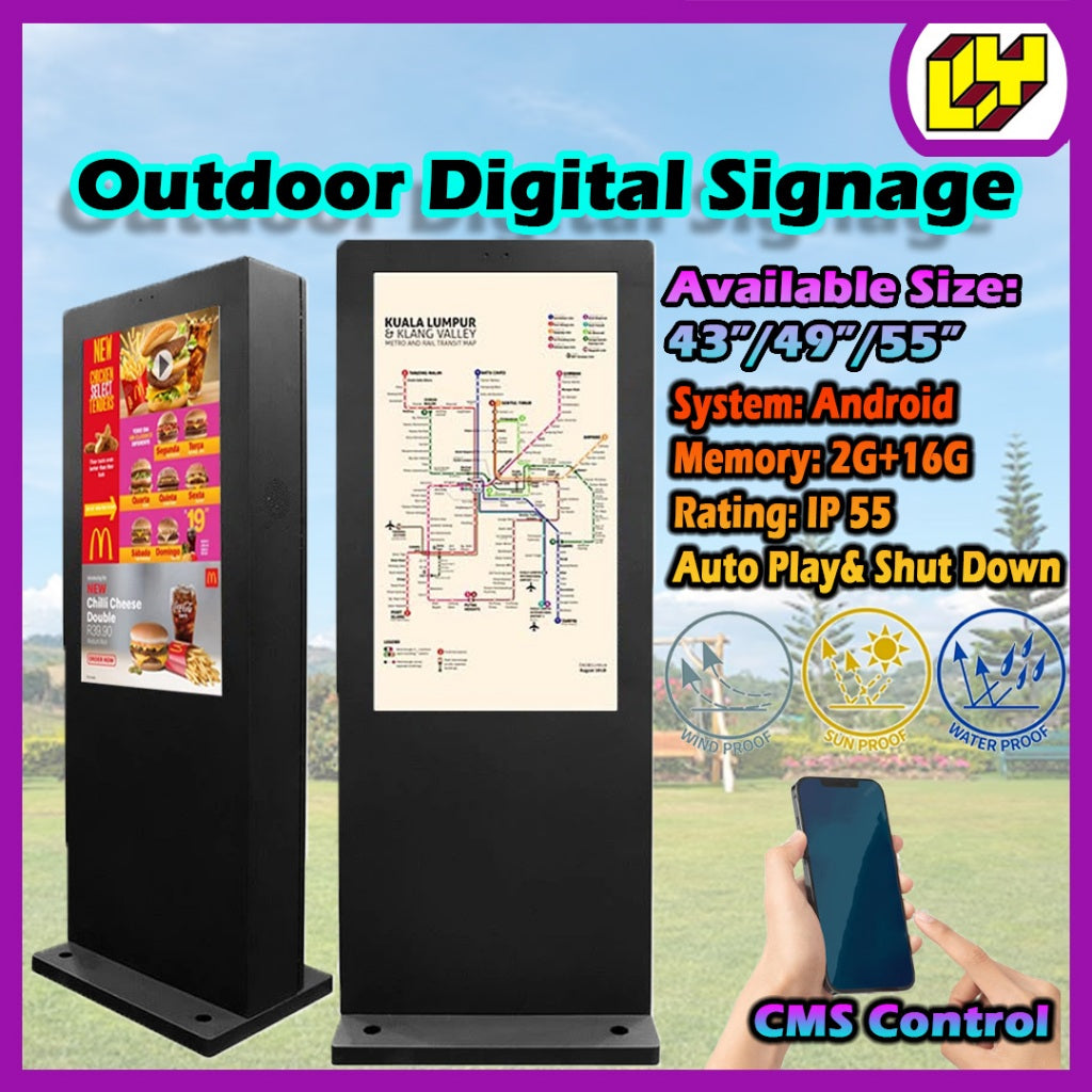 Outdoor Digital Signage Floor Standing Outdoor Advertising Display Screen Kiosk Screen Standee Advertising TV