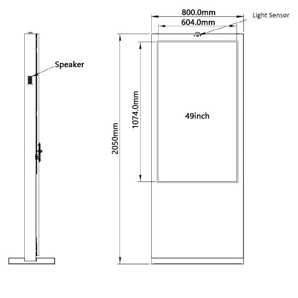 Outdoor Digital Signage Floor Standing Outdoor Advertising Display Screen Kiosk Screen Standee Advertising TV