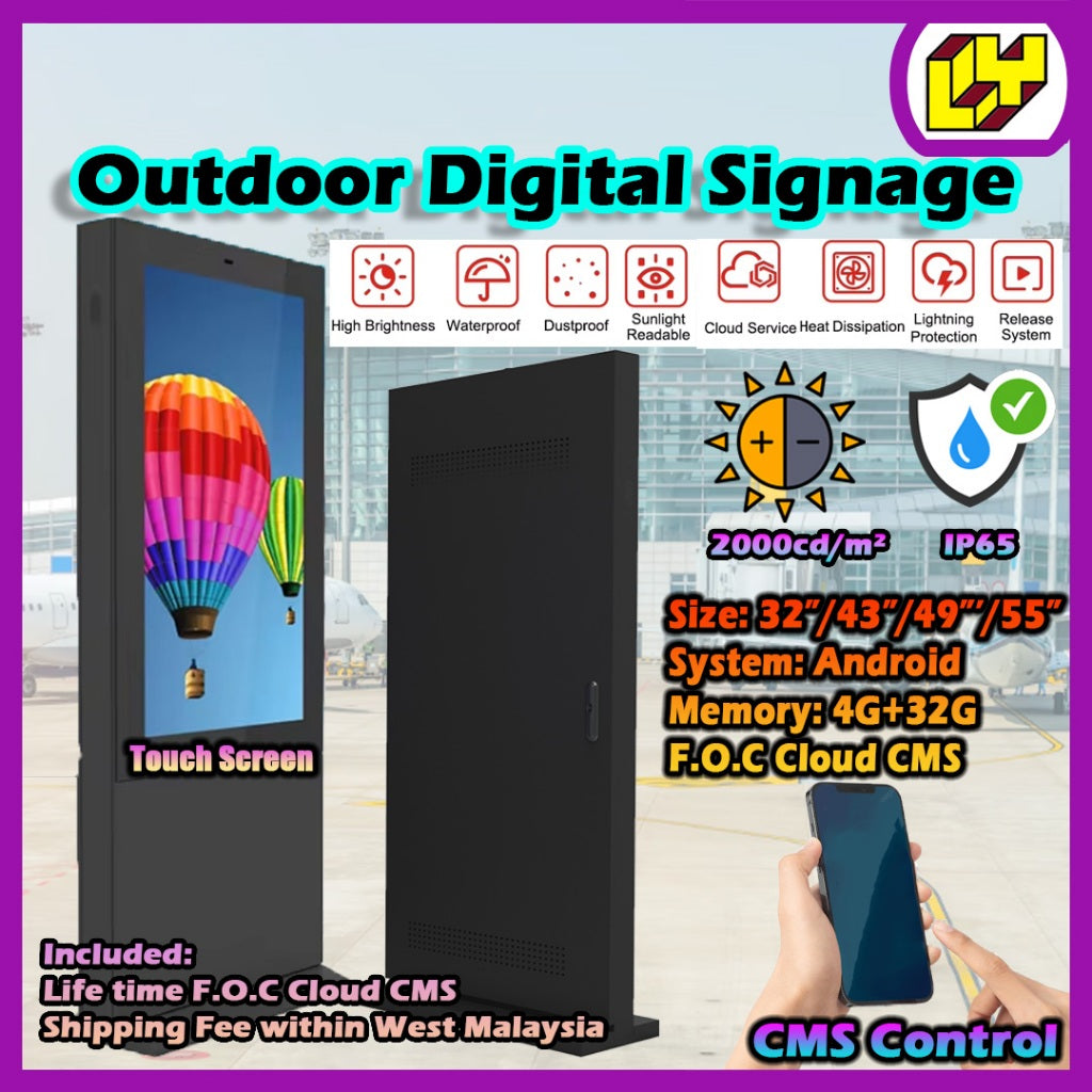 Outdoor Waterproof Digital Signage IP65 Digital Signage Advertising Display Outdoor Floor Standing Kiosk Standee Outdoor