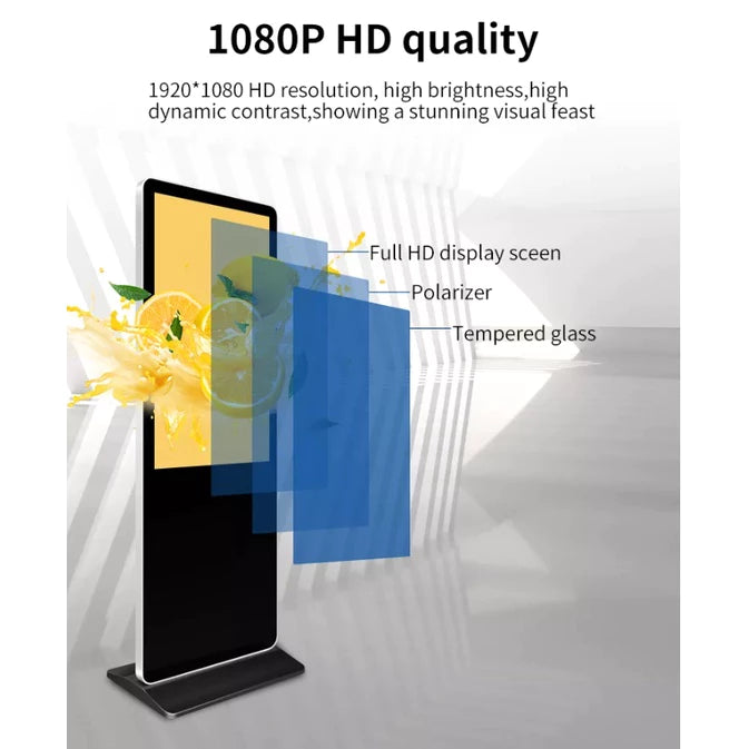 Digital Signage Floor Standee Display Advertising Display Advertising Kiosk Vertical Screen TV Floor Stand Ads Screen
