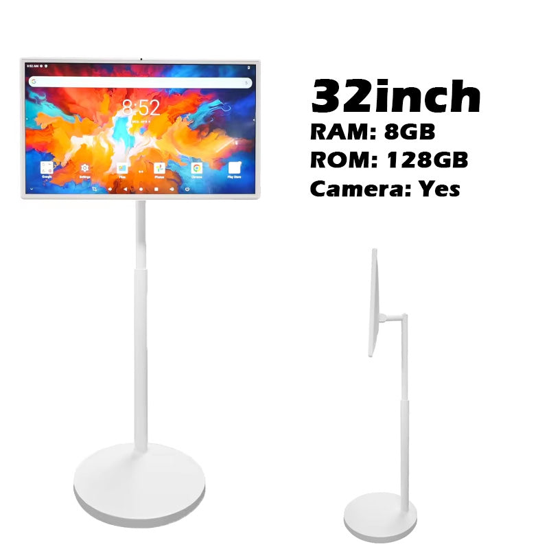Portable TV Flip Touch Rollable Bedside TV Moving Touch Screen Smart Tablet Interactive Digital Rotating TV