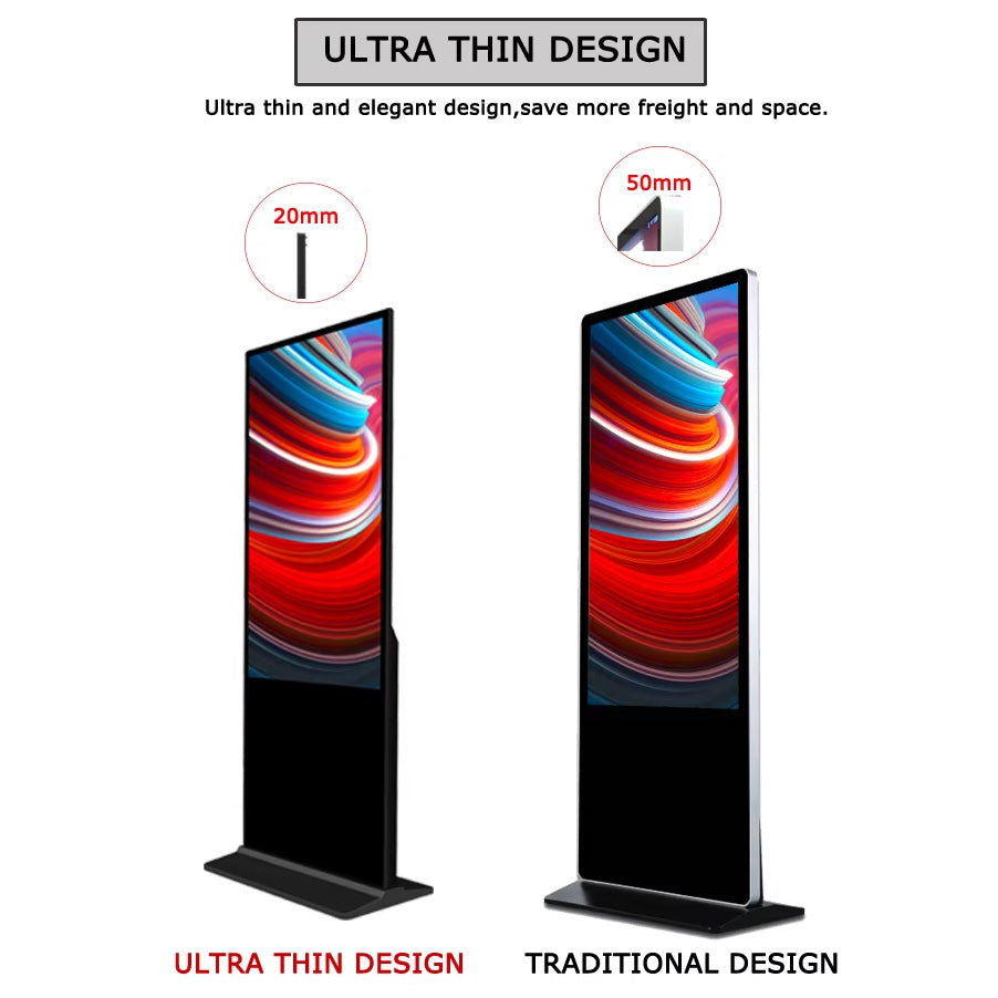 Digital Signage Floor Standee Display Advertising Display Advertising Kiosk Vertical Screen TV Floor Stand Ads Screen
