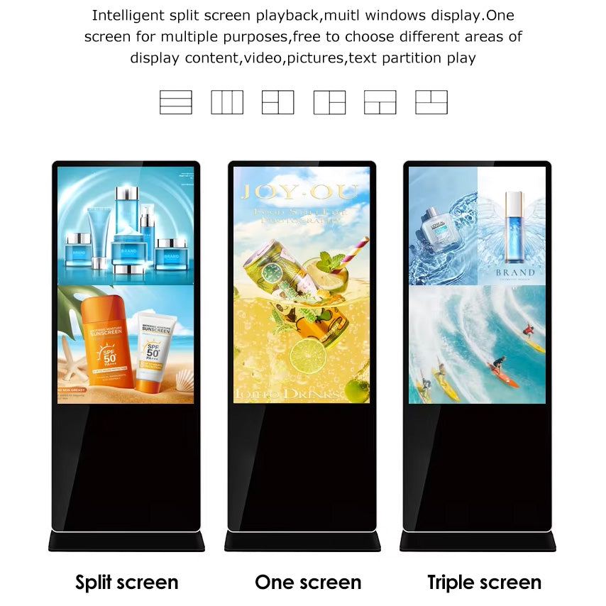 Digital Signage Floor Standee Display Advertising Display Advertising Kiosk Vertical Screen TV Floor Stand Ads Screen